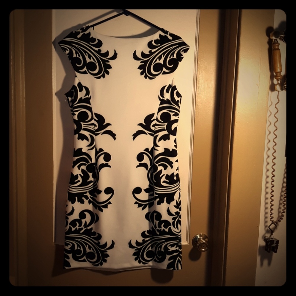 Maggy London ladies dress black and White size 12